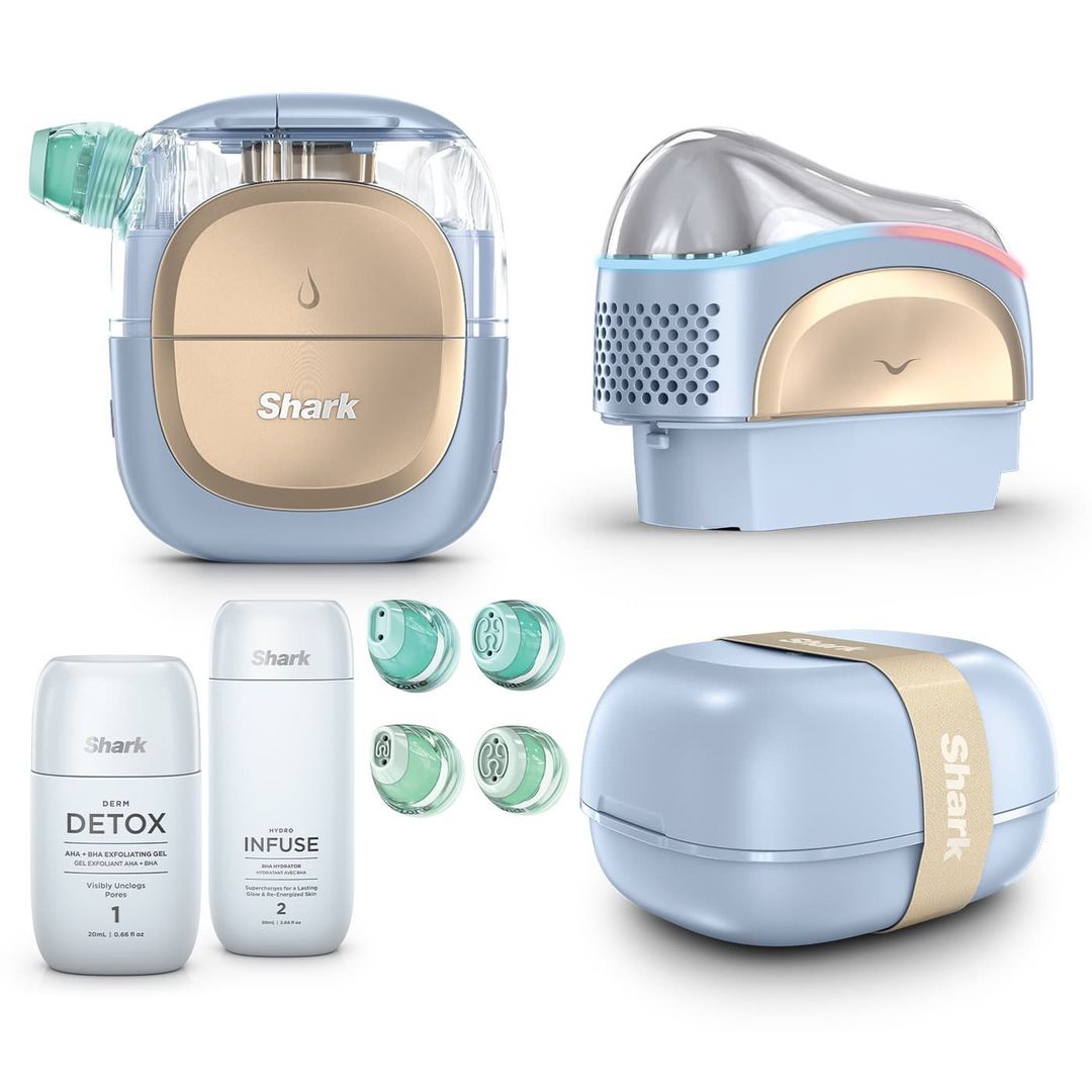 SHARK FacialPro Glow DePuffi At Home Facial - Spa Blue, Blue - Image 1
