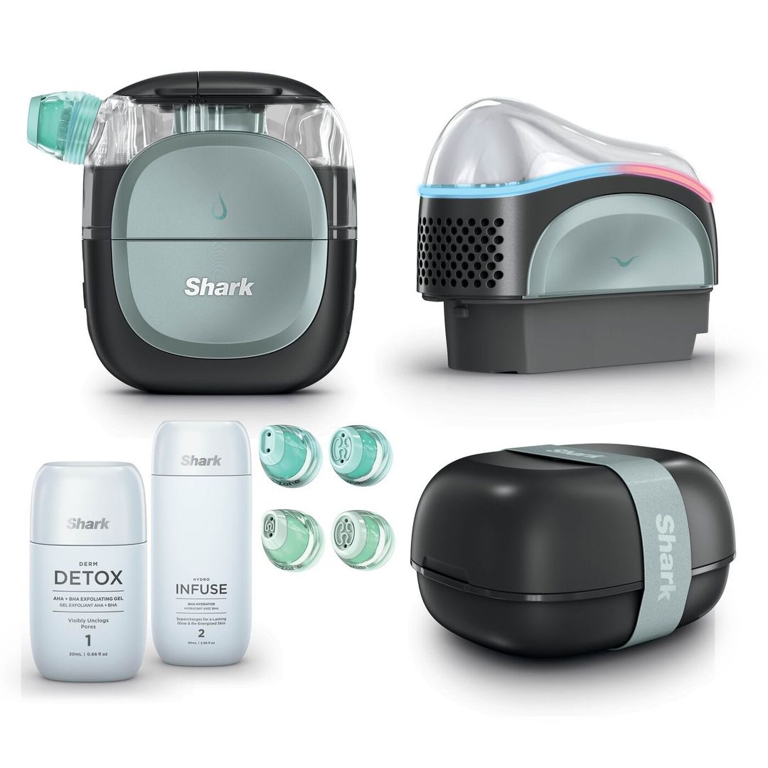 SHARK FacialPro Glow DePuffi At Home Facial - Warm Black, Black - Image 1