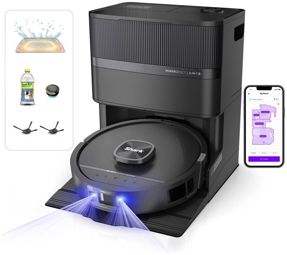 Shark PowerDetect UV Reveal 2-in-1 Vac & Mop Robot Vacuum – in Black | RV3000XEUK | by SharkNinja - Image 1