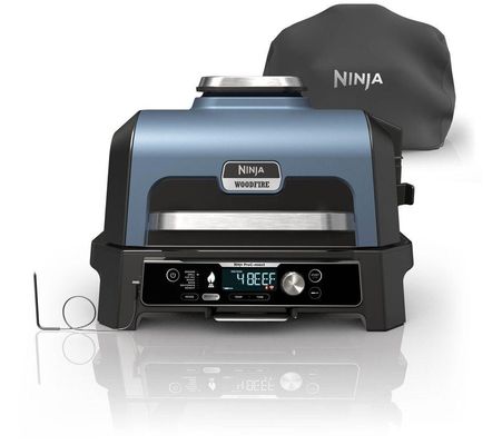 Ninja Woodfire Pro Connect XL Electric BBQ Grill & Smoker with Cover in Warm Black | OG903UK | by SharkNinja
