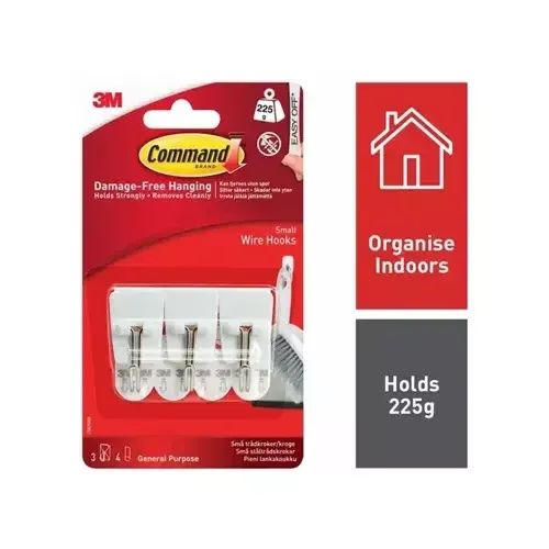 COMMAND SMALL WIRE HOOKS PK3 - Image 1
