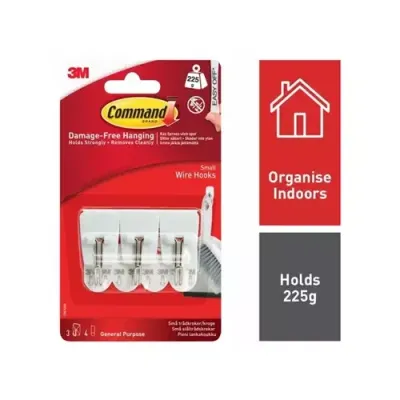 COMMAND SMALL WIRE HOOKS PK3