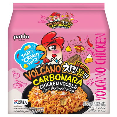 Paldo Volcano Carbonara Chicken Noodle 4pk