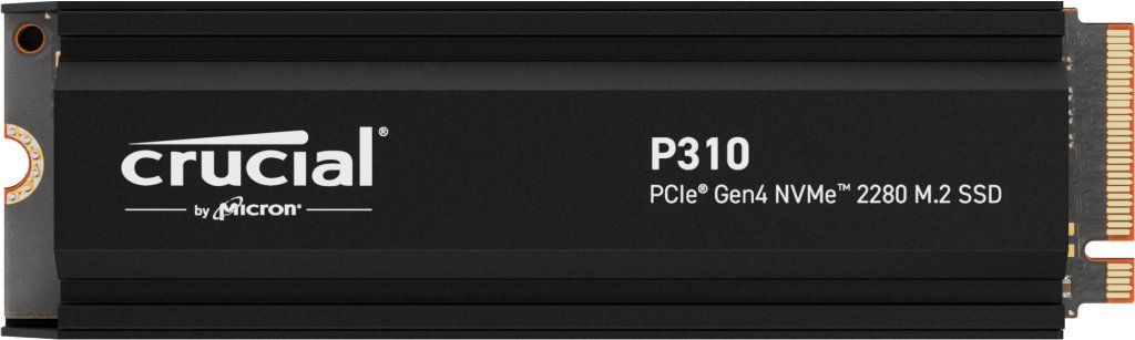 CRUCIAL P310 M.2 2280 Internal SSD with Heatsink - 1 TB, Black - Image 1