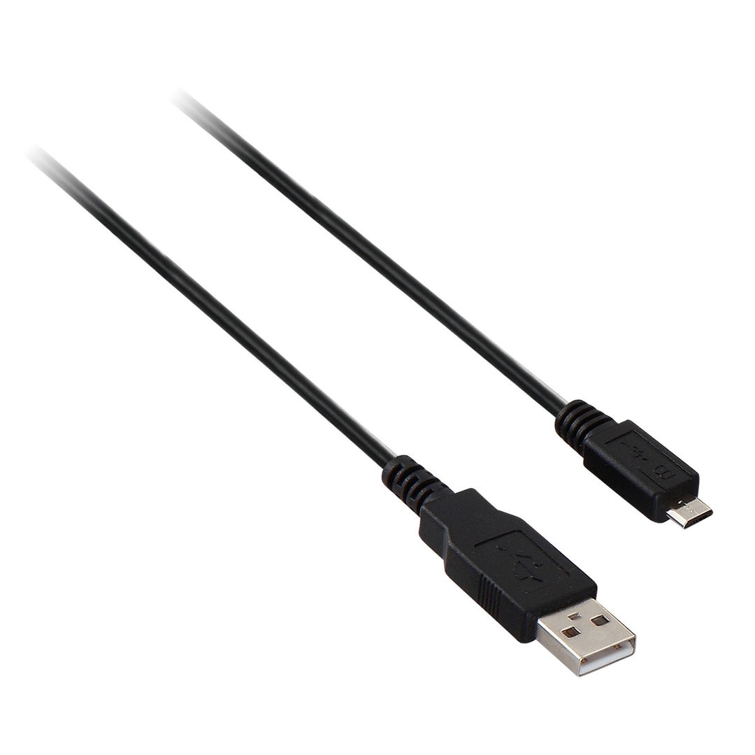 V7 Black USB Cable USB 2.0 A Male to Micro USB Male 1m 3.3ft - Image 1