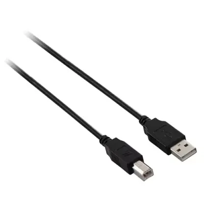 V7 Black USB Cable USB 2.0 A Male to USB 2.0 B Male 2m 6.6ft - Thumbnail 3