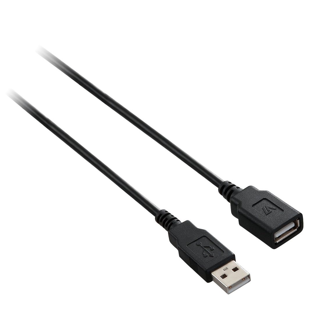 V7 Black USB Extension Cable USB 2.0 A Female to USB 2.0 A Male 1.8m 6 - Image 1