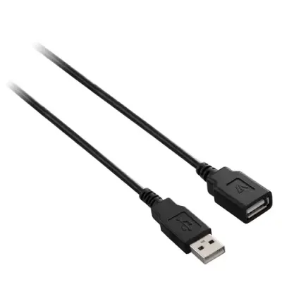 V7 Black USB Extension Cable USB 2.0 A Female to USB 2.0 A Male 1.8m 6 - Thumbnail 2