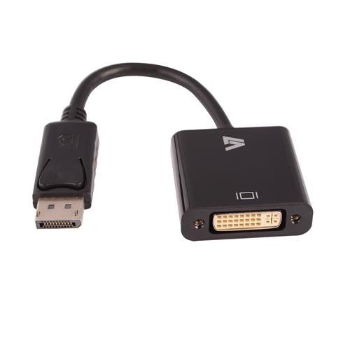 V7 Black Video Adapter DisplayPort Male to DVI-I Female - Image 1