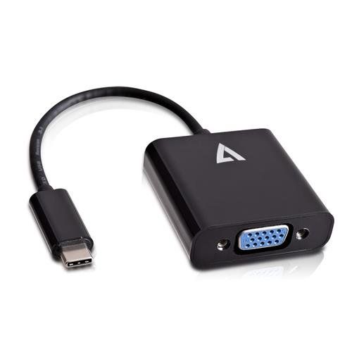 V7 USB-C TO VGA ADAPTER BLACK - Image 1