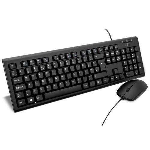 V7 Wired Keyboard and Mouse Combo – UK - Image 1