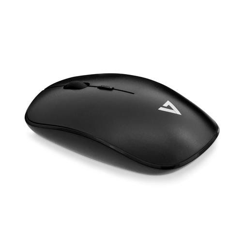 V7 Low Profile Wireless Optical Mouse - Black - Image 1
