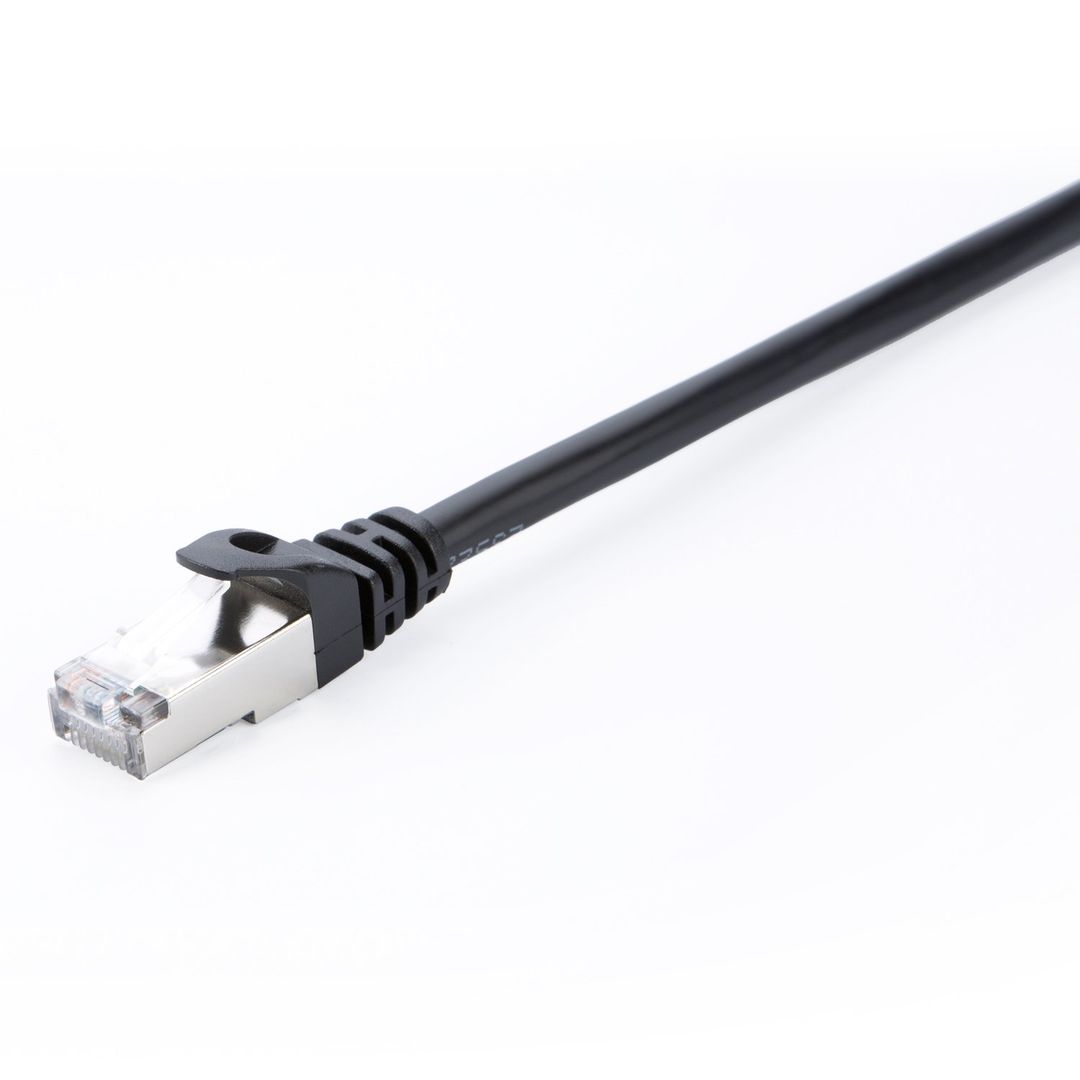 V7 CAT6 Ethernet Shielded STP 01M Black - Image 1