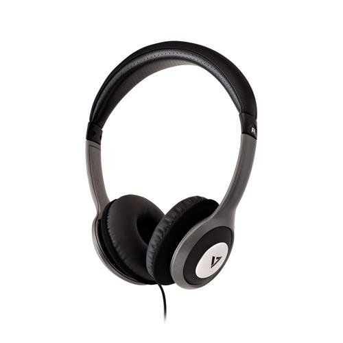 V7 HA520-2EP headphones/headset Wired Head-band Music Black. Silver - Image 1