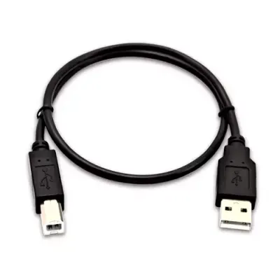 V7 Black USB Cable USB 2.0 A Male to USB 2.0 B Male 0.5m 1.6ft - Thumbnail 2
