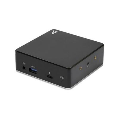 V7 Universal USB-C Docking Station w/ Dual HDMI. 3.5mm Combo Audio. Gi