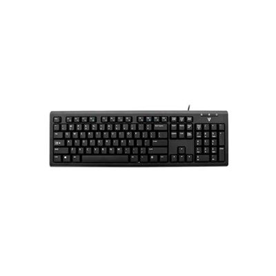 V7 KU200GS-DE Wired Keyboard, Black German QWERTZ Layout, TUV-GS