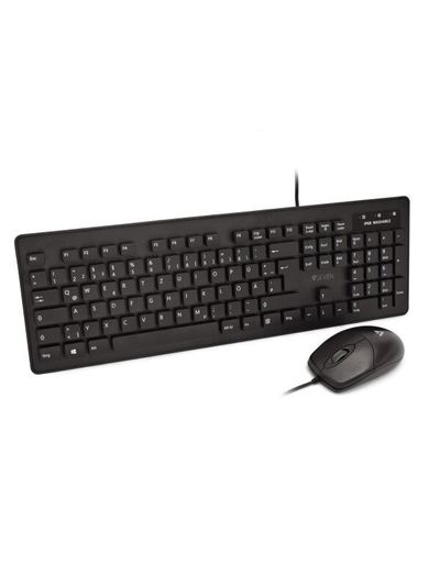 V7 Washable Antimicrobial Keyboard & Mouse Combo. USB. Optical. IP