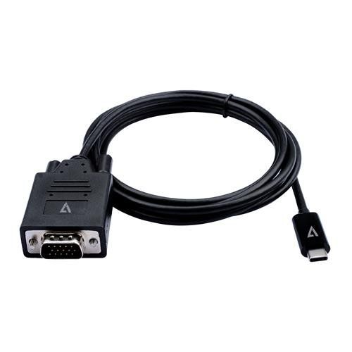 V7 V7UCVGA-2M video cable adapter VGA (D-Sub) USB Type-C Black - Image 1