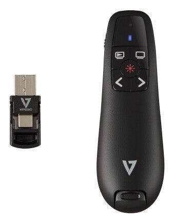 V7 WP500C Wireless Presenter Dual USB-C + USB-A - 2.40 GHz RF - Black