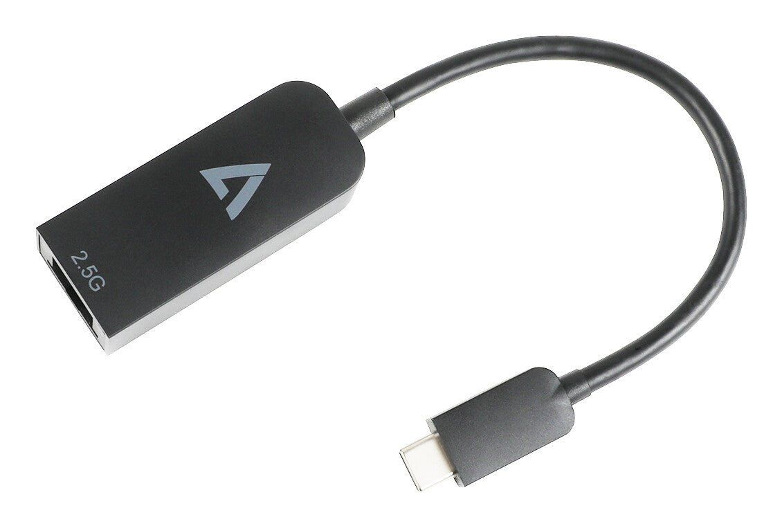 V7 2.5G Ethernet Adapter USB-C Male to RJ45 Female Black - Image 1
