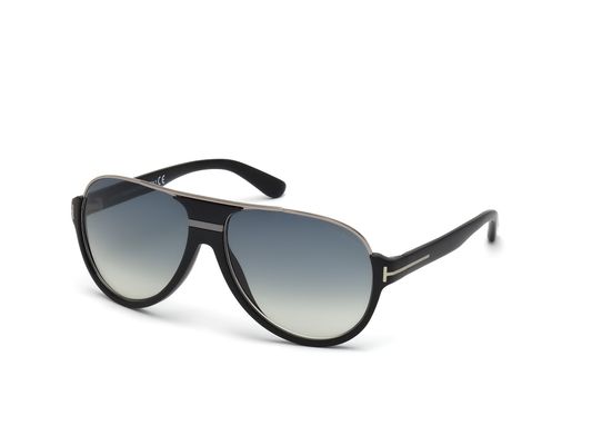 TOM FORD Mężczyzna TOM FORD FT0334 DIMITRY 02W Okulary przeciwsłoneczne Acetat Czarny Niebieski Pilot Normalna Zacieniony