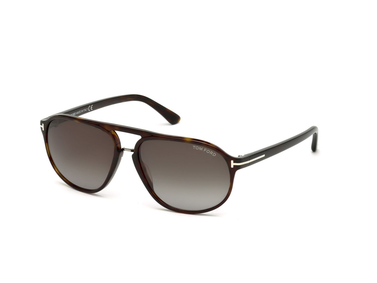TOM FORD Mężczyzna TOM FORD FT0447 JACOB 52B Okulary przeciwsłoneczne Acetat Hawana Dym Okrągły Normalna Zacieniony - Image 1