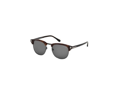 TOM FORD Mężczyzna TOM FORD FT0248 HENRY 52A Okulary przeciwsłoneczne Acetat Ciemna hawana Dym Kwadratowy Normalna