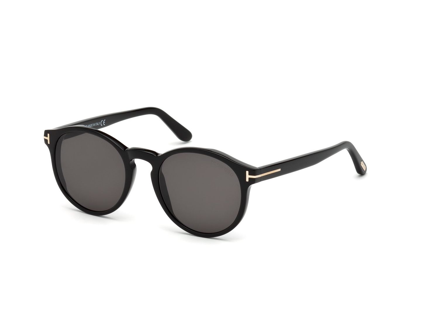 TOM FORD Unisex TOM FORD FT0591 IAN-02 01A Okulary przeciwsłoneczne Acetat Czarny Szary Okrągły Normalna - Image 1
