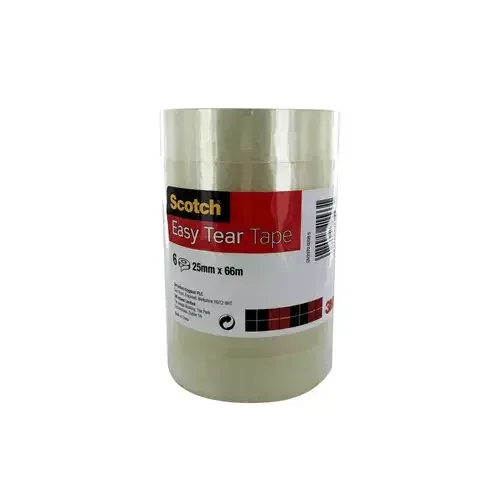 Scotch 508 Transparent Tape 25mm x 66m (Pack 6) - 7100336166 - Image 1