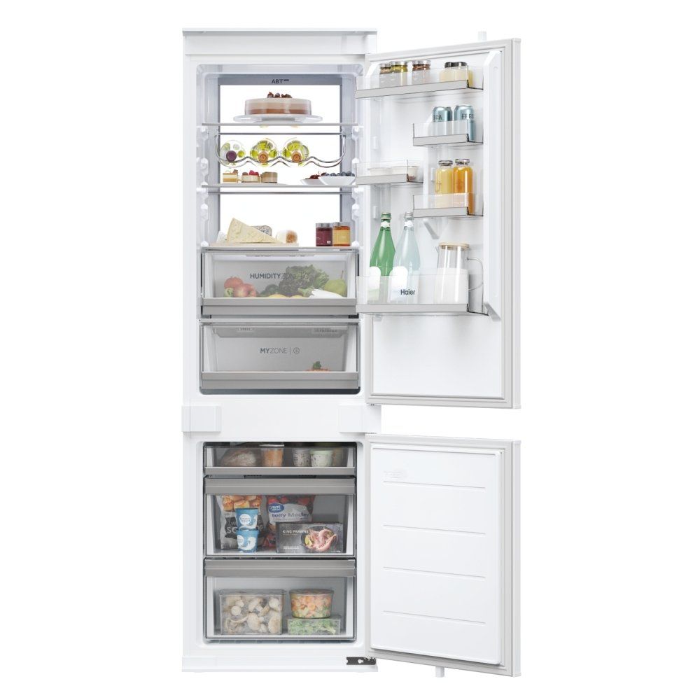 HAIER HBW7518CTK Integrated Smart 70/30 Fridge Freezer - Sliding Hinge, White - Image 1