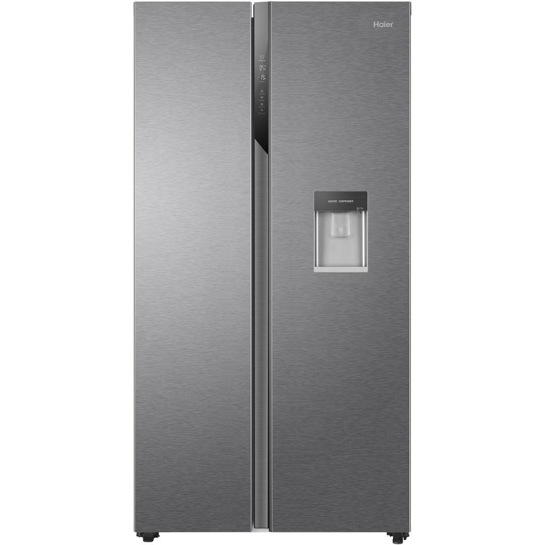 Haier HSR3918EWPG Series 3 American Fridge Freezer With Water Dispenser - SILVER - Image 1