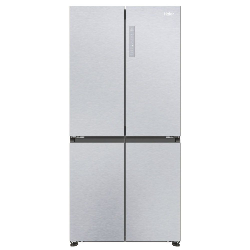HAIER HCR3818ENMM Fridge Freezer - Platinum Inox, Silver/Grey - Image 1
