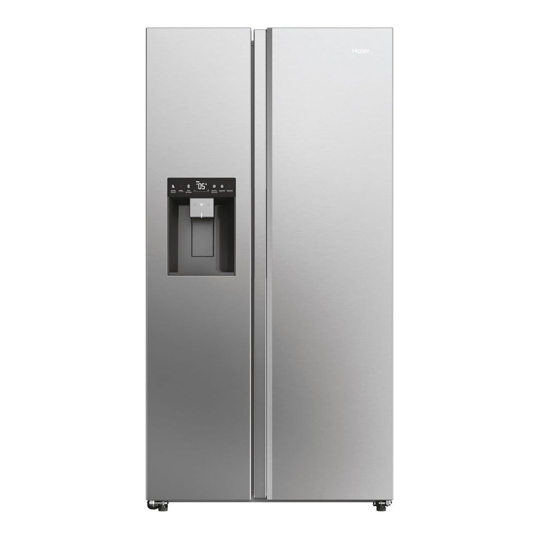 HAIER HSW59F18DIMM American-Style Smart Fridge Freezer - Platinum Inox, Silver/Grey - Image 1
