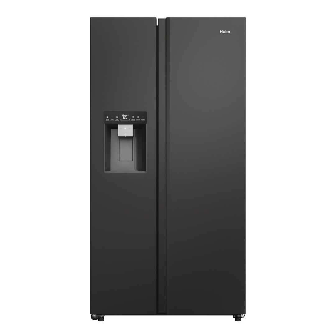 Haier Series 7 601 Litre Side-by-Side American Fridge Freezer - Black - Image 1