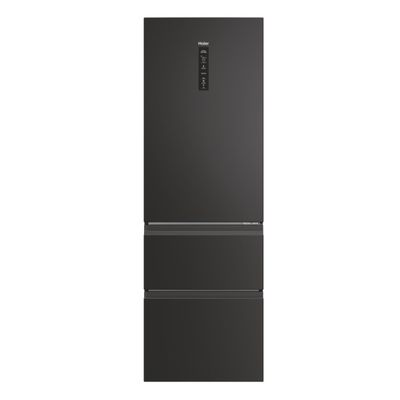 HAIER HTW3618EWPB Smart Fridge Freezer - Slate Black, Black