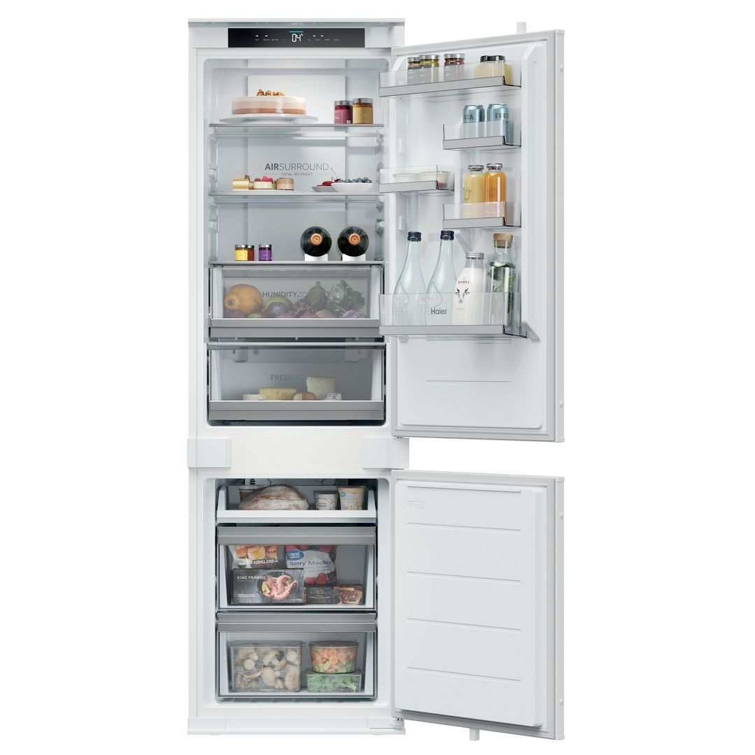 HAIER HBQW5518EK-UK Integrated Smart 70/30 Fridge Freezer - Sliding Hinge, White - Image 1