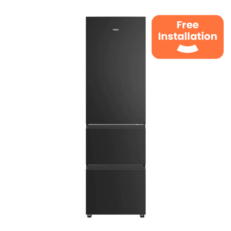 Haier HTR3518ENMTK 55cm Frost Free Fridge Freezer - BLACK - Image 1