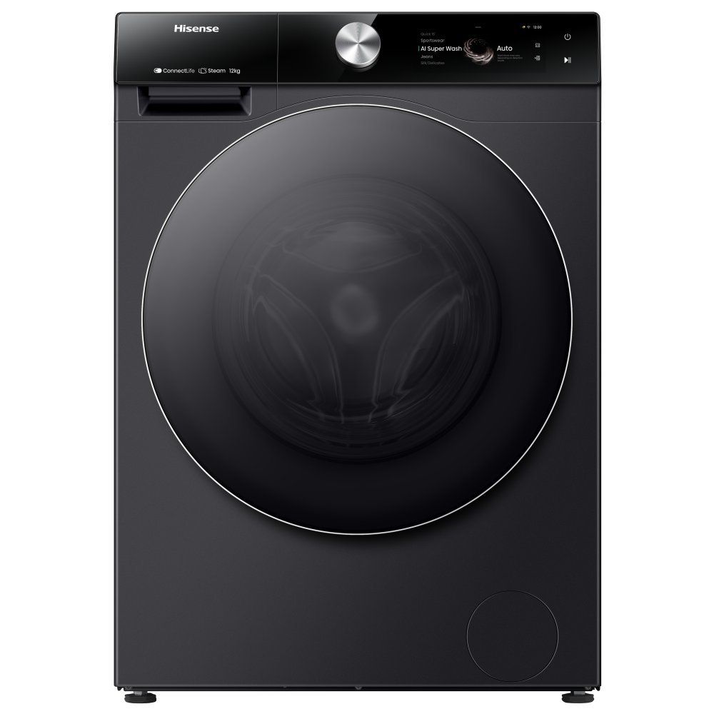 HISENSE 7S Series Auto Dosing WF7S1247BB AI WiFi-enabled 12 kg 1400 Spin Washing Machine Black, Black - Image 1