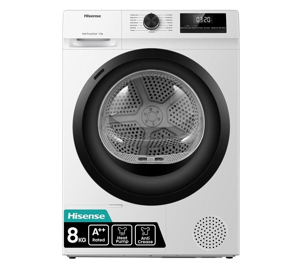 HISENSE 1Q Series DH1Q802BW2 8 kg Heat Pump Tumble Dryer - White, White - Image 1