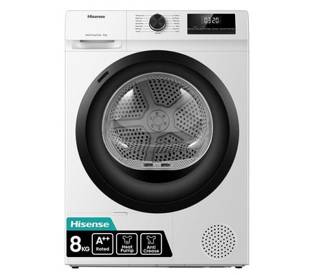 HISENSE 1Q Series DH1Q802BW2 8 kg Heat Pump Tumble Dryer - White, White