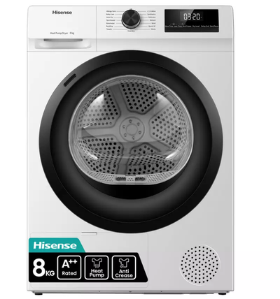HISENSE 1Q Series DH1Q802BW2 8 kg Heat Pump Tumble Dryer - White, White - Thumbnail 2