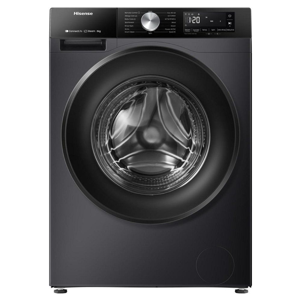 HISENSE 3S Series WF3S8043BB3 WiFi-enabled 8 kg 1400 Spin Washing Machine - Black, Black - Image 1