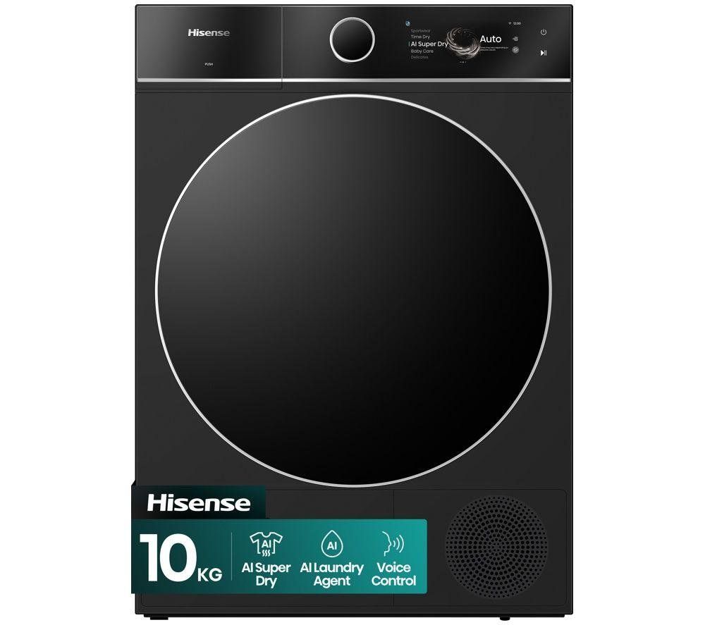 HISENSE 7i Series DH7I108BBAB1 WiFi-enabled 10 kg Heat Pump Tumble Dryer - Black, Black - Image 1