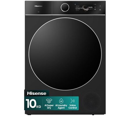 HISENSE 7i Series DH7I108BBAB1 WiFi-enabled 10 kg Heat Pump Tumble Dryer - Black, Black