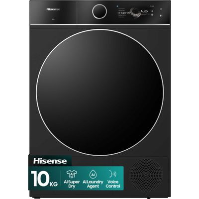 HISENSE 7i Series DH7I108BBAB1 WiFi-enabled 10 kg Heat Pump Tumble Dryer - Black, Black - Thumbnail 2