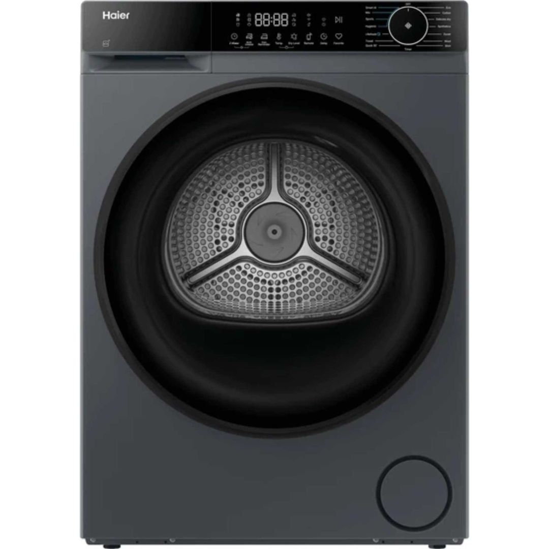 HAIER X Series 5 HD90-D357GU1-UK WiFi-enabled 9 kg Heat Pump Tumble Dryer - Graphite, Silver/Grey - Image 1