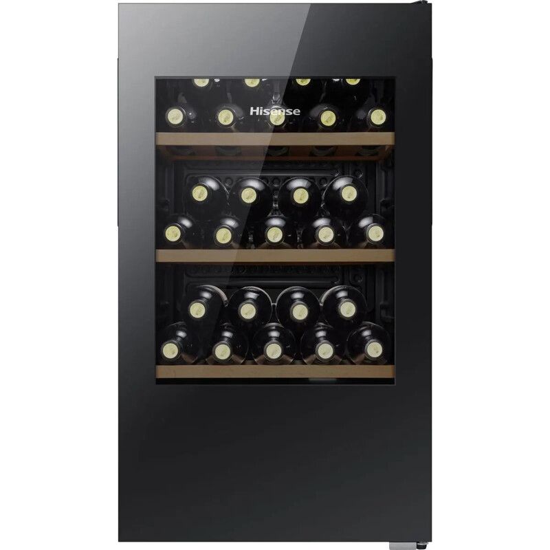 Hisense 30 Bottle Single Zone Wine Cooler - Black - Image 1