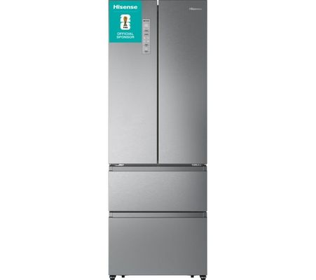 Hisense PureFlat 485 Litre French Style American Fridge Freezer - Stainless Steel