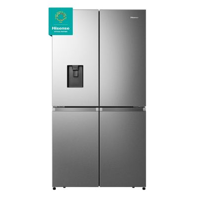 Hisense 606 Litre 4 Door American Fridge Freezer Non Plumbed Water Dispenser - Grey